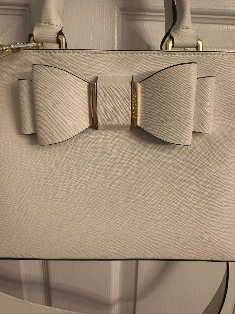 Betsey Johnson Bow Satchel - White